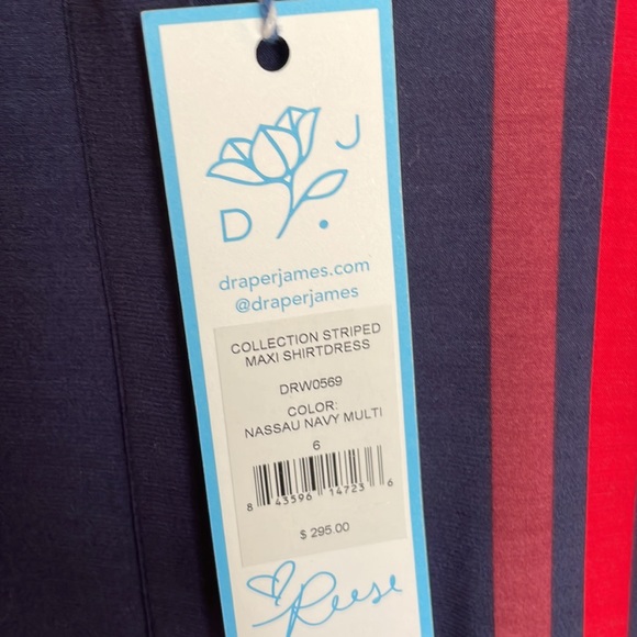 NWT Draper James Collection Striped Maxi Shirtdress - Picture 4 of 5